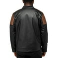 thumbnail image 2 of X RAY Jeans Mens Grainy PU Jacket Quilted Sleeves with Faux Shearling Lining, Brown/Black, S, 2 of 8