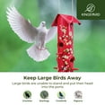 thumbnail image 6 of Kingsyard 6-Ports Metal Tube Sunflower Seed Wild Bird Feeder, Outside Hanging Weather Proof, Red, 6 of 8