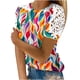 thumbnail image 2 of Puntoco Liquidación de blusas cortas para mujer, blusas con cuello redondo y manga corta con estampado para mujer, 2 of 5