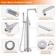thumbnail image 2 of Wowow Single Handle Freestanding Tub Faucet with Hand Shower in Brushed Nickel, 2 of 4