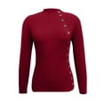 thumbnail image 5 of JJHGVB Thermal Sweater for Women Long Sleeve Sweaters for Women Fitted Shirts for Women Tops Women Sweaters for Women Trendy Basics Tops Fashion Tops for Women Red S, 5 of 5