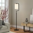 thumbnail image 4 of Evelyn&Zoe Rotolo 62" Tall Floor Lamp with Fabric shade in Blackened Bronze/White, 4 of 8