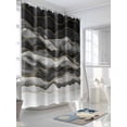 thumbnail image 3 of Fsddascl Black White Marble Shower Curtain Set - 54" x 78" Washable Bathtub Curtain with 12 Hooks, Abstract Wave Lines Gradient Waterproof Fabric Stall Shower Curtains for Bathroom/Bathtub Décor, 3 of 6