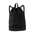 thumbnail image 2 of Milageto Mesh Swim Drawstring Backpacks Basketball Bag for Football Travel Basketball Black, 2 of 8
