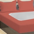 thumbnail image 5 of D.N.G. BEDDINGS 3 Piece Box Spring Cover - 100% Egyptian Cotton, 800 TC, Wrap Around 4 Sides Bed Skirt for Hotel & Home, Fits Box Springs up to 6 Inch - Cal King, Stripe Brick Red Color, 5 of 9