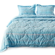 Kasentex Microfiber Plush Washable Comforters, Queen, Blue