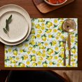thumbnail image 5 of Cute Lemon and Flowers Table Placemats Set of 4, Durable Flax Linen Heat Resistant and Wrinkle Free, Machine Washable Design for Fruit Themed Summer Kitchens, 5 of 6