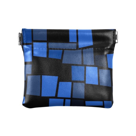 Women's Coin Purses & Pouches - Wallets Card Cases with RFID Blocking - Slim Money Organizers for Daily Use Black and Blue Blocks