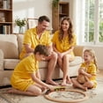 thumbnail image 2 of Family Matching Pajamas Summer Solid Colors and Elastic Shorts for Loungewear Soft Sleepwear, 2 of 9