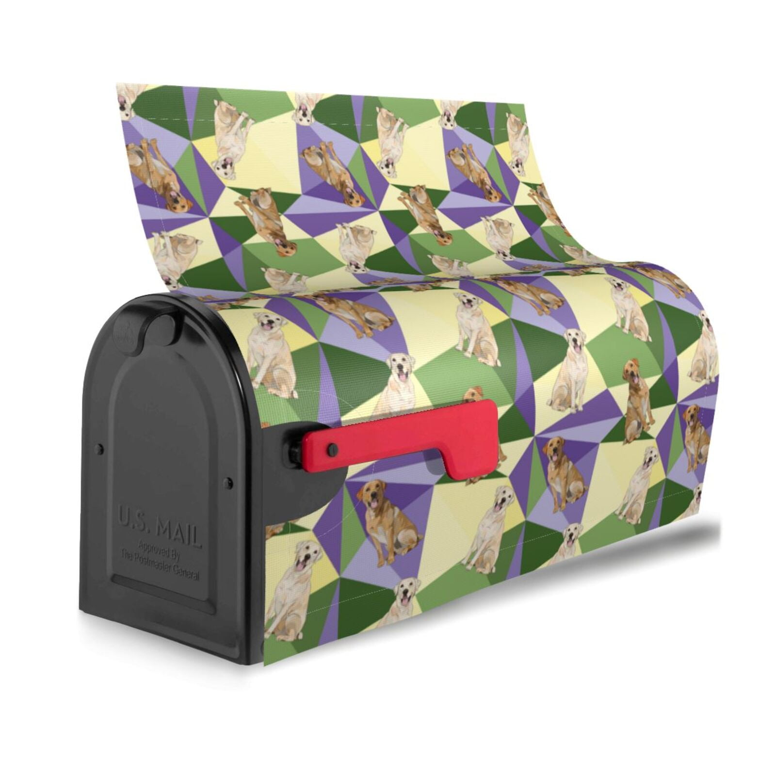 Xecao Labrador Retriever Dog for Mailbox Cover with Magnetic Strips, Waterproof and Sunscreen, Adds a Decorative Touch to Your Garden Yard.