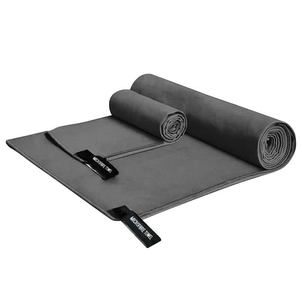 Toalla de gimnasio ideal para hacer ejercicio - Toalla de algodón suave y absorbente - Sin microfibras sintéticas ni plásticos - Toalla para el sudor para gimnasio, fitness, deportes, yoga, gris