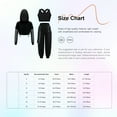 thumbnail image 5 of TiaoBug 3-Piece Kids Girls Sleeveless Cross Back Top and Sweatpants with Long Sleeve Hooded Crop Top White Black 6, 5 of 5