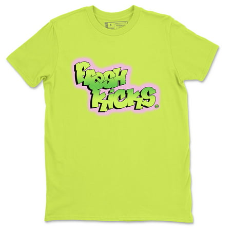 Fresh Kicks T-Shirt Jordan Ghost Green Alternative Bel Air Sneaker Match Tee (Safety Green / X-Large)