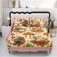 thumbnail image 5 of Qpednta Thanksgiving Turkey Fitted Sheet Set, Lightweight Easy Care 3 Pieces Fitted Sheet Set with 2 Pillowcases, Breathable Elastic Band Bedding Cover Set for Bedroom Decor, 5 of 7