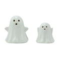 thumbnail image 2 of BingTong 2 Pack Ceramic Ghost Night Light Set, Small Large Translucent Glowing Ghost Figurines, Battery Operated Warm Light Tabletop Ornaments for Halloween Indoor Decor, 2 of 9