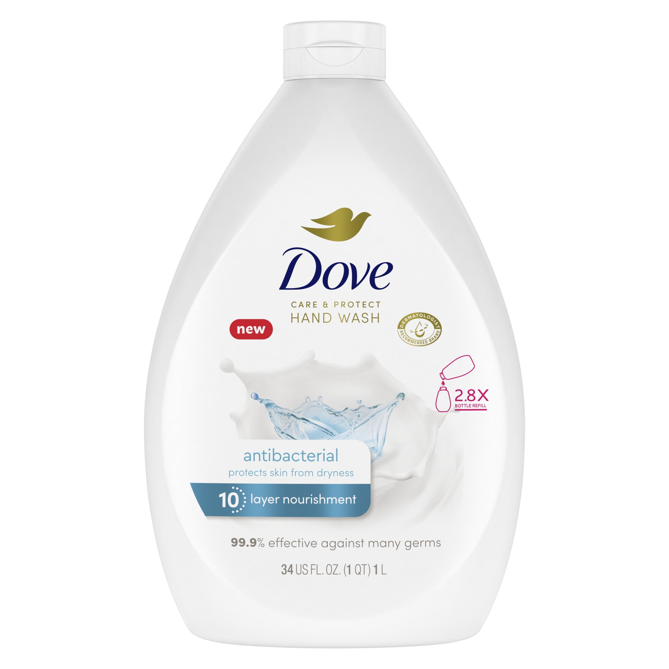 (6 pack) Dove Care and Protect Daily Use Antibacterial Hand Soap, 34 fl oz