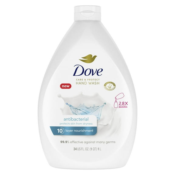 Dove Care and Protect Daily Use Antibacterial Hand Soap, 34 fl oz