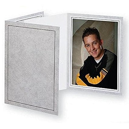 Print Photo Card - Printed Charcoal Cardstock Photo Folder Single 8x12 Vertical Frame sold in 10s - 8x12