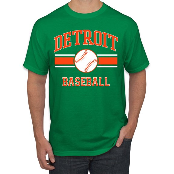 Wild Bobby City of Detroit Baseball Fantasy Fan Sports Men's T-Shirt, Kelly, 4X-Large
