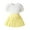 Yellow, variant on Toimothcn Toddler Kids Baby Girls Outfit Sets Lace Solid Color Short Sleeve Ribbed T Shirt Skirts 2Pcs Outfits Set Leisure Babys Clothing