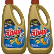 Liquid-Plumr Pro-Strength Clog Destroyer Gel with PipeGuard, Liquid Drain Cleaner - 32 Ounces (Pack of 2)