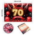 thumbnail image 1 of Feliz 70th Birthday Banner Telón de fondo Rojo y Negro 70 Años Fondo Bday Decoraciones par N\C N\C, 1 of 2