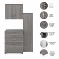 thumbnail image 3 of Universal 44W 3 Piece Modular Storage Set in Platinum Gray - Engineered Wood, 3 of 7