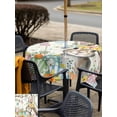 thumbnail image 4 of Beige Easter Bunny Outdoor Tablecloth - 54x54 Inch Square Dining Table Cover, Spring Easter Eggs Floral Wooden Waterproof Outdoor Table Cloth with Umbrella Hole & Zipper for Picnic/Patio/Party, 4 of 7