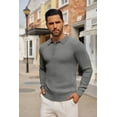 thumbnail image 4 of COOFANDY Men's Knit Polo Shirts Long Sleeve Casual Button Down Ribbed Polo Shirt Fashion Golf Shirts, 4 of 6