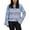 Blue, variant on Women's Striped Rainbow Color Patchwork Sweater Loose Long Sleeve Knitted Pullover