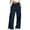 Dark Blue, variant on Women's Wide Leg Cargo Pants Adjustable Drawstring Waist Casual Lounge Trousers with Pockets Oversized Streetwear Comfort Fit Dark Gray L