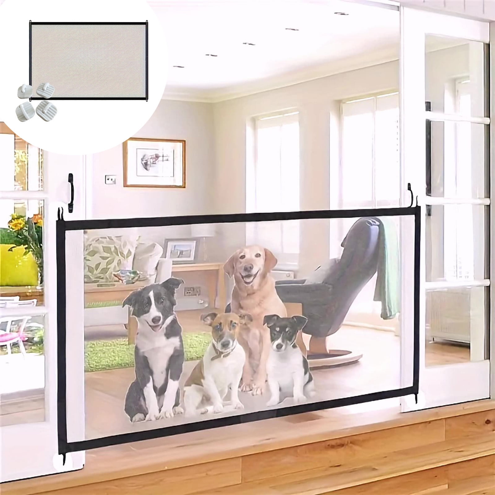 3 Set of Pet Fence Home Use No Drilling Antis Pet Door Fence Isolation Staircase Entrance Dog And Cats Protection Fence