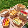 thumbnail image 2 of Fiambrera rectangular desechable de papel kraft, paquete de 10 fiambreras for picnic for acampar al aire libre, caja for ensalada de frutas, 2 of 3