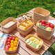 thumbnail image 2 of Fiambrera rectangular desechable de papel kraft, paquete de 10 fiambreras for picnic for acampar al aire libre, caja for ensalada de frutas, 2 of 3