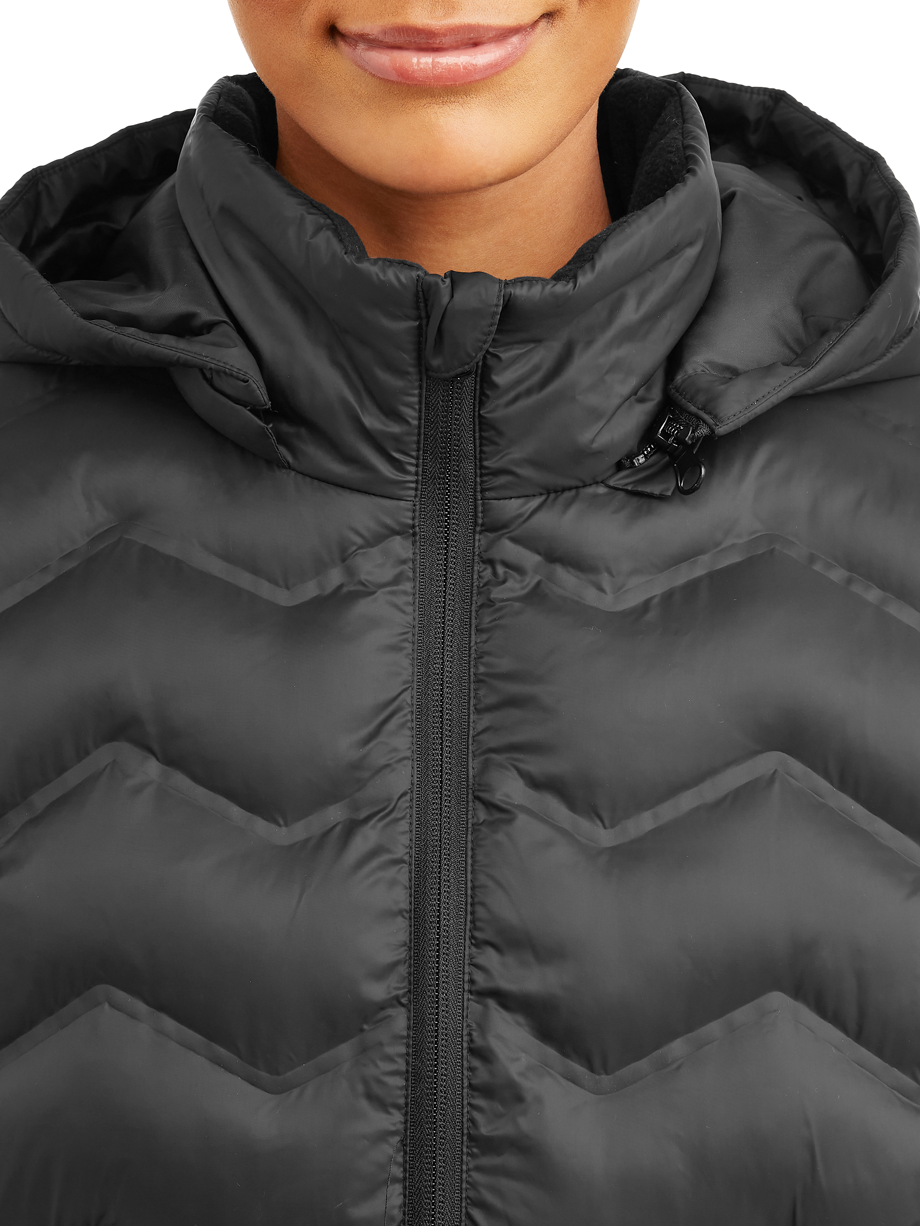 Time and Tru Women's Puffer Coat with Hood - image 3 of 4