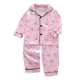 thumbnail image 4 of Ensemble de Pyjama de Noël pour Enfants Pyjamas en Satin Imprimé Enfants Filles Garçons Manches Longues Ensemble de Pyjama 2 Pcs Tenue de Noël Fille Enfants Pjs 130, 4 of 4