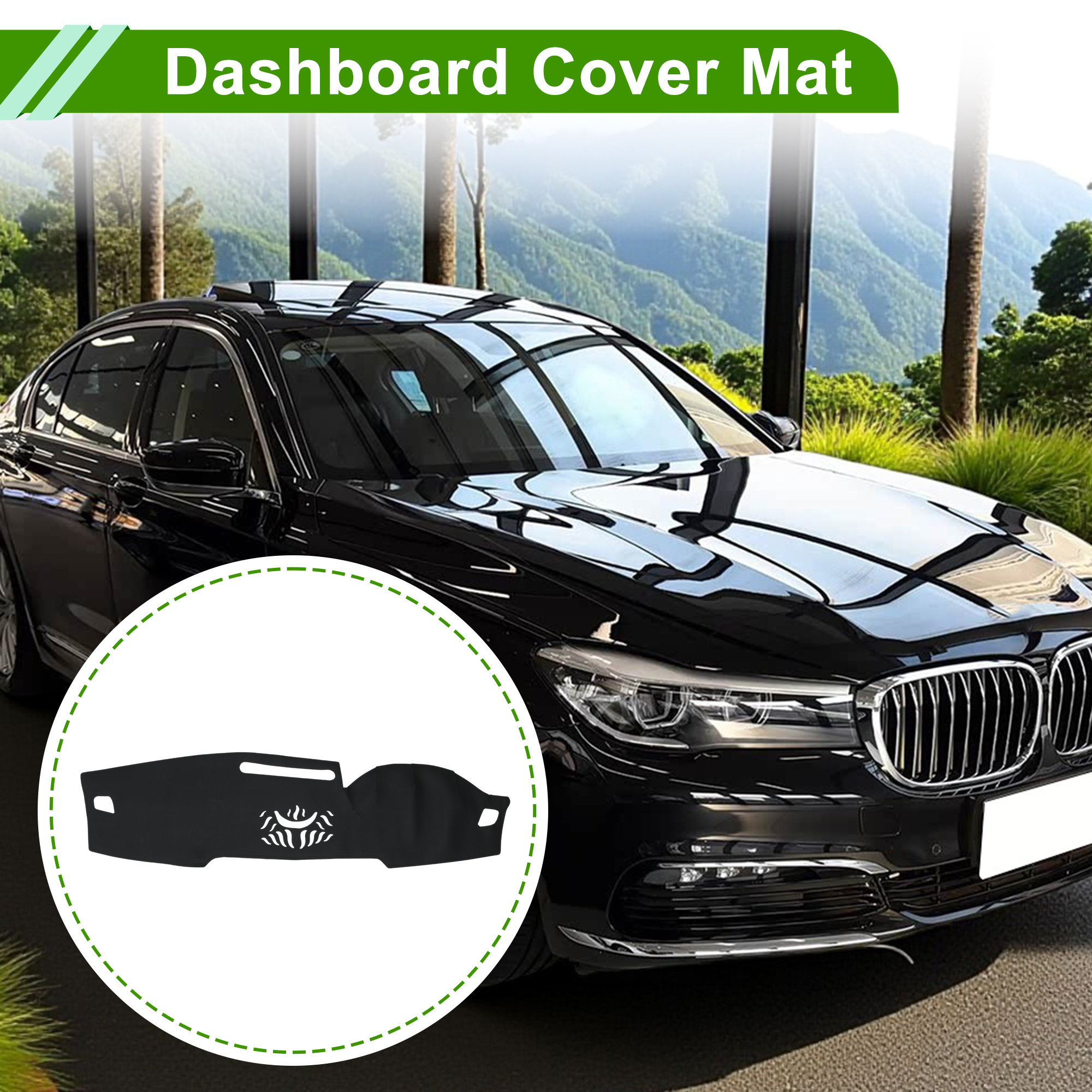 Unique Bargains Dashboard Cover for BMW 7 series 2016-2022 Dash Cover Mat Carpet Center Console Dash Cover Mat Car Interior Faux Leather Black 1 Pc