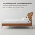 thumbnail image 6 of Harper & Bright Designs Wood Spindle Platform Bed Bamboo King Size with Tall Headboard, Simple Bohemian Bed Frame with Wooden Slats and Metal Support, Brown, 6 of 10