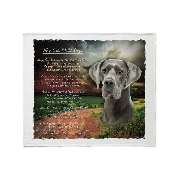 CafePress - Why God Made Dogs Great Dane Throw Blanket - Soft Fleece Throw Blanket, 50"x60" for All Ages