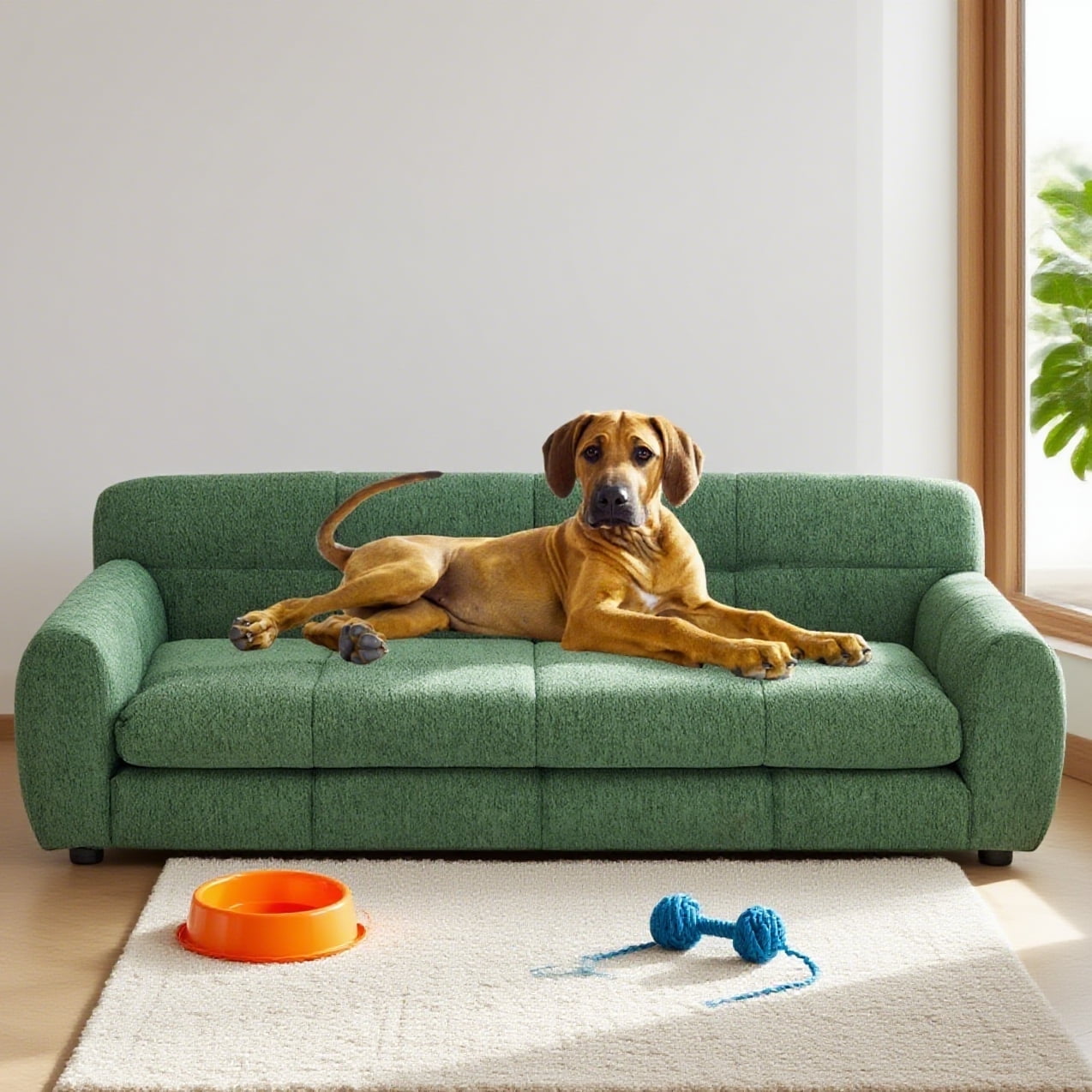 Jakoola 51" Extra-Large Pet Bed Couch, Big Dog Sofa for Large and Oversized Dogs, 43.5" Seat Width, Green