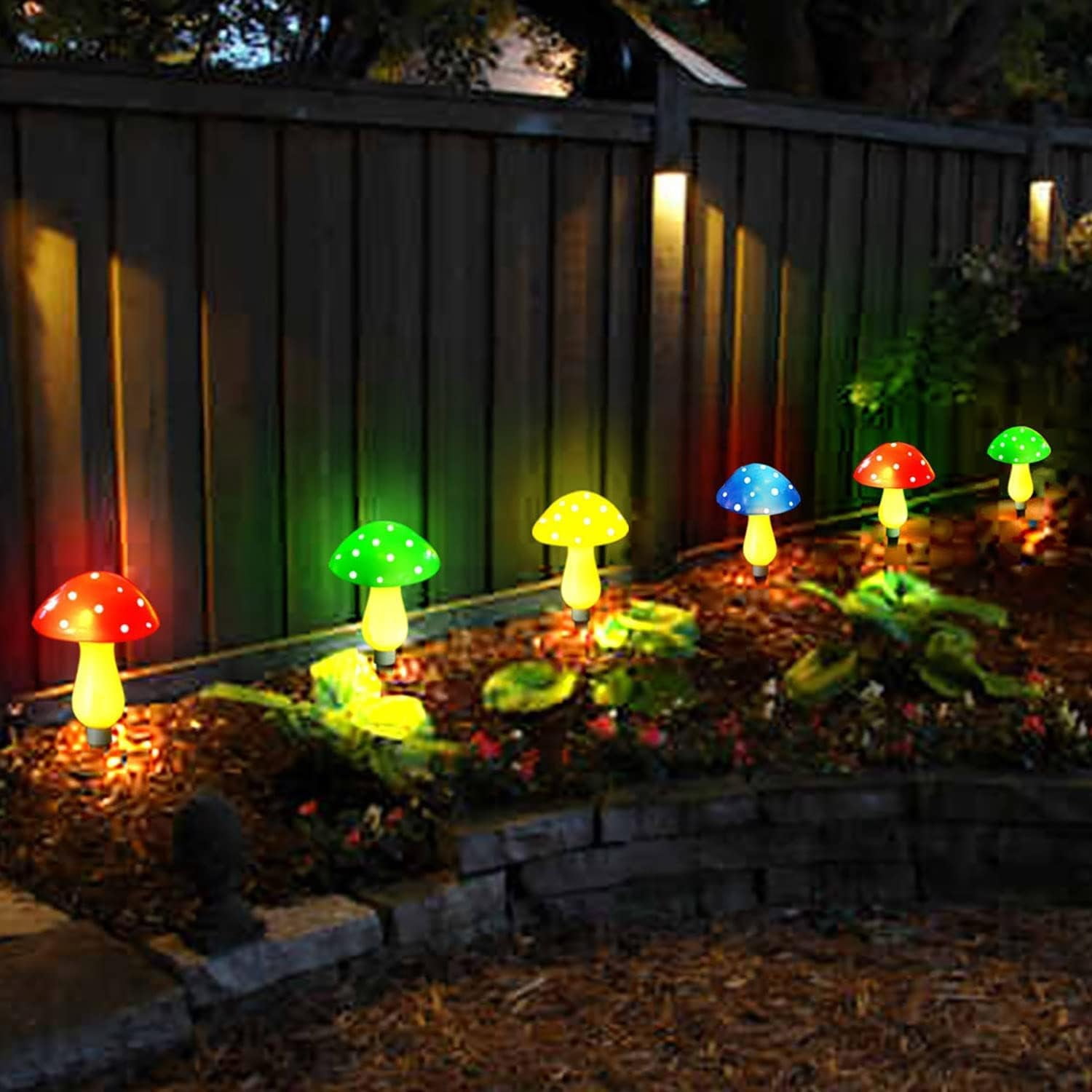 12-Pack Solar Mushroom Lights for Garden Decor, 8 Modes Waterproof Outdoor Garden Mushroom Lamp, Multi-Colored Solar LED Fairy Lights for Christmas Halloween Yard Lawn