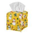 thumbnail image 7 of ZUXONGSY Christmas Snowman Square Tissue Box Cover 2 Packs PU Leather Tissue Box Cover Waterproof Tissue Cover Lightweight Facial Paper Organizer Christmas Gifts to Friends Family, 7 of 7