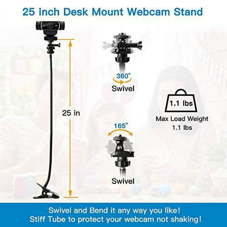  Smatree Webcam Stand, Flexible Jaws Clamp Clip Mount