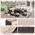thumbnail image 3 of YODOLLA 7-Piece Patio Funiture Set on Sale, Outdoor Sectional Sofa Couch with Dining Table, Patio Conversation Set in Brown Wicker& Beige Cushions, 3 of 8