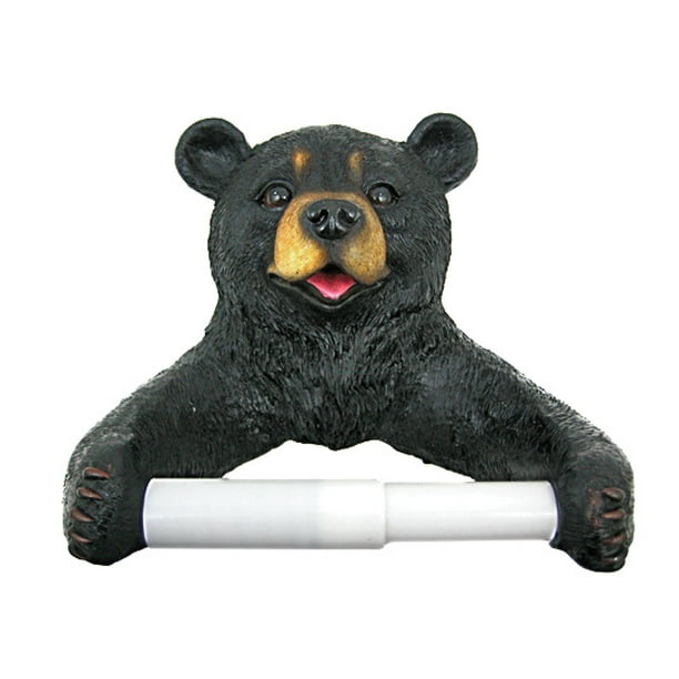 Cute Black Bear Cub Toilet Paper Roll Holder Nature