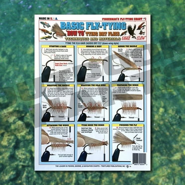 Fishermen's Basic Fly Tying Chart #1 (How To For Tying Dry Flies)