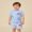 Blue, variant on Boys Summer Shorts Sets Short Sleeve O Neck Airplane Embroidered Tops and Striped Drawstring Shorts