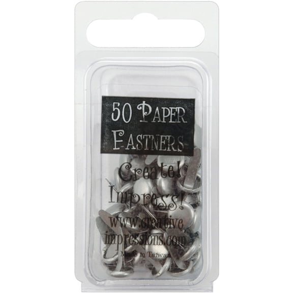 Creative Impressions Metal Paper Fasteners 7mm 50/Pkg-Round - Pewter