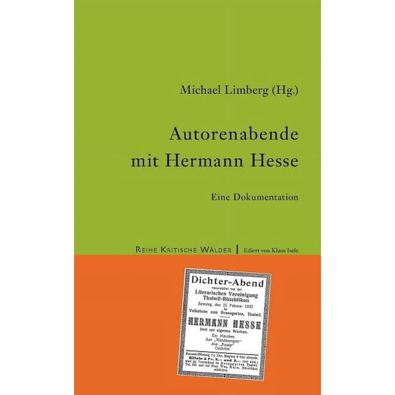Autorenabende mit Hermann Hesse: Eine Dokumentation, (Paperback)