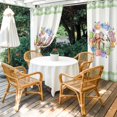thumbnail image 4 of Outdoor Curtains for Patio Waterproof, Easter Bunny Outdoor Privacy Panels Grommet, Eggs Rabbits Flowers Eucalyptus Green Plaid Blackout Outside Curtains for Porch/Cabana 54"x95", 1 Panel, 4 of 8